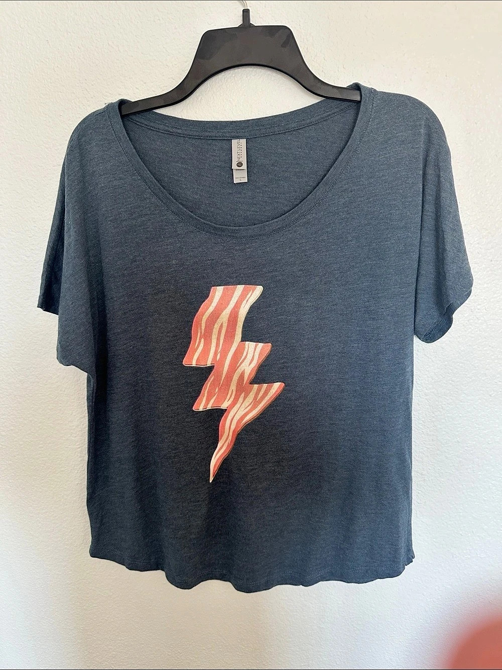 Next Level Apparel Graphic Bacon Lightening Tee - Large